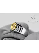 Vintage Anillo Peridoto amarillo Plata de ley 925 vrc007s